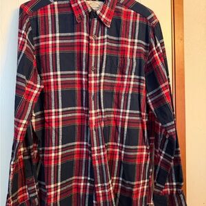 St. John's Bay Red and Navy Plaid Men's Shirt